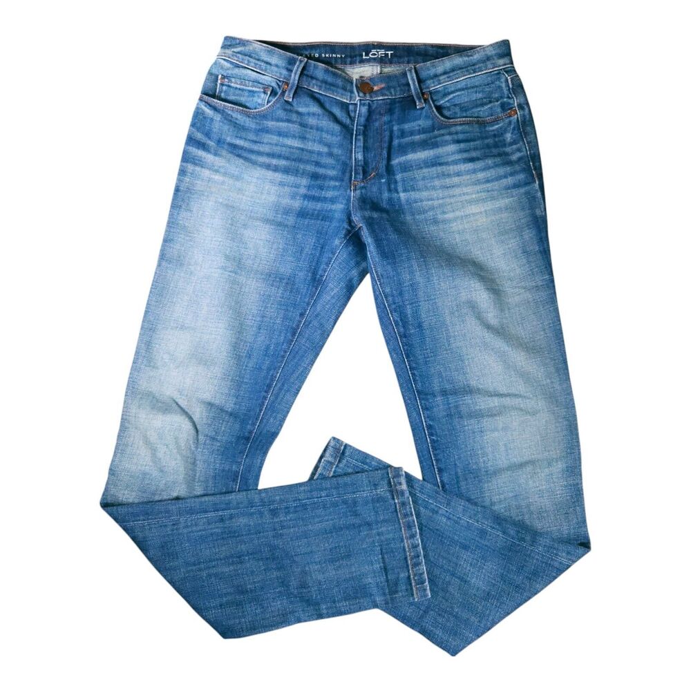 Ann Taylor Loft Womens Jeans Relaxed Skinny Blue  Medium Wash Mid Rise 31" X 31"